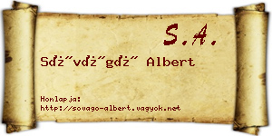 Sóvágó Albert névjegykártya