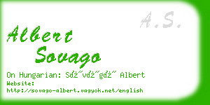 albert sovago business card